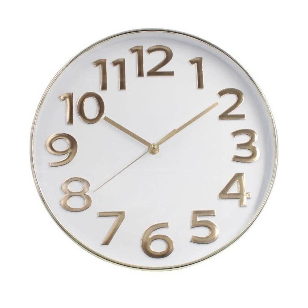 Relógio De Parede Dourado E Branco Havan Casa - 30cm