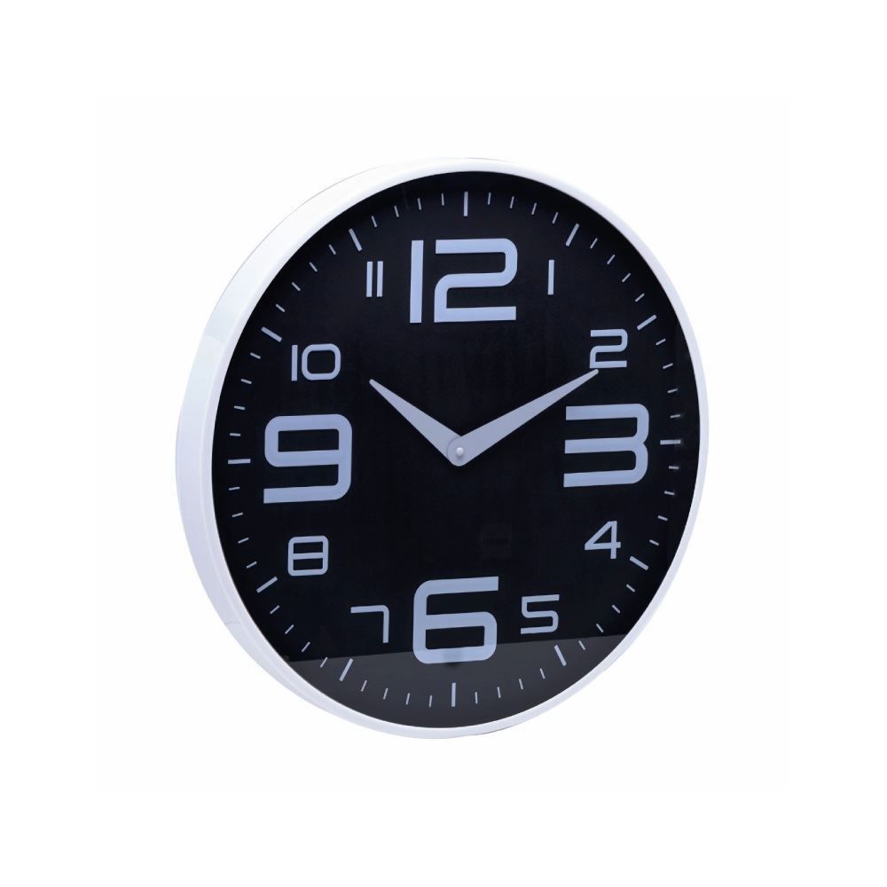 Relógio De Parede Lyor 30,5 Cm - Preto Com Branco