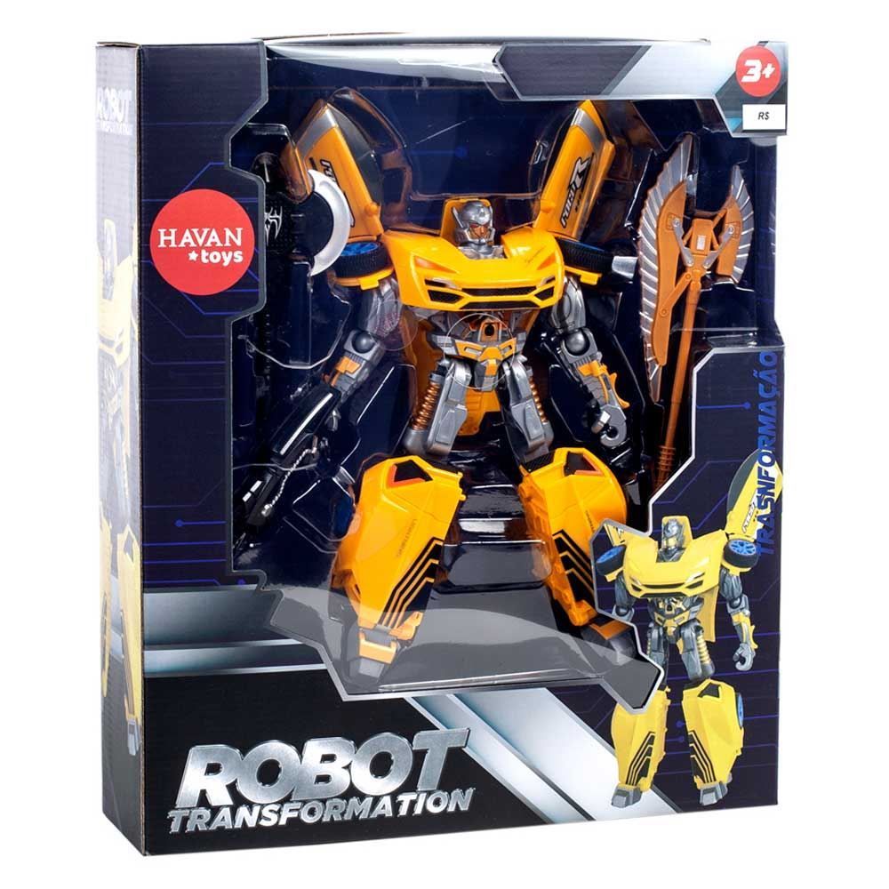 Robô Transformador Grande Amarelo Havan Toys - HBR0372