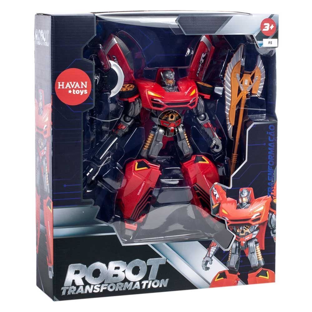 Robô Transformador Grande Vermelho Havan Toys - HBR0371