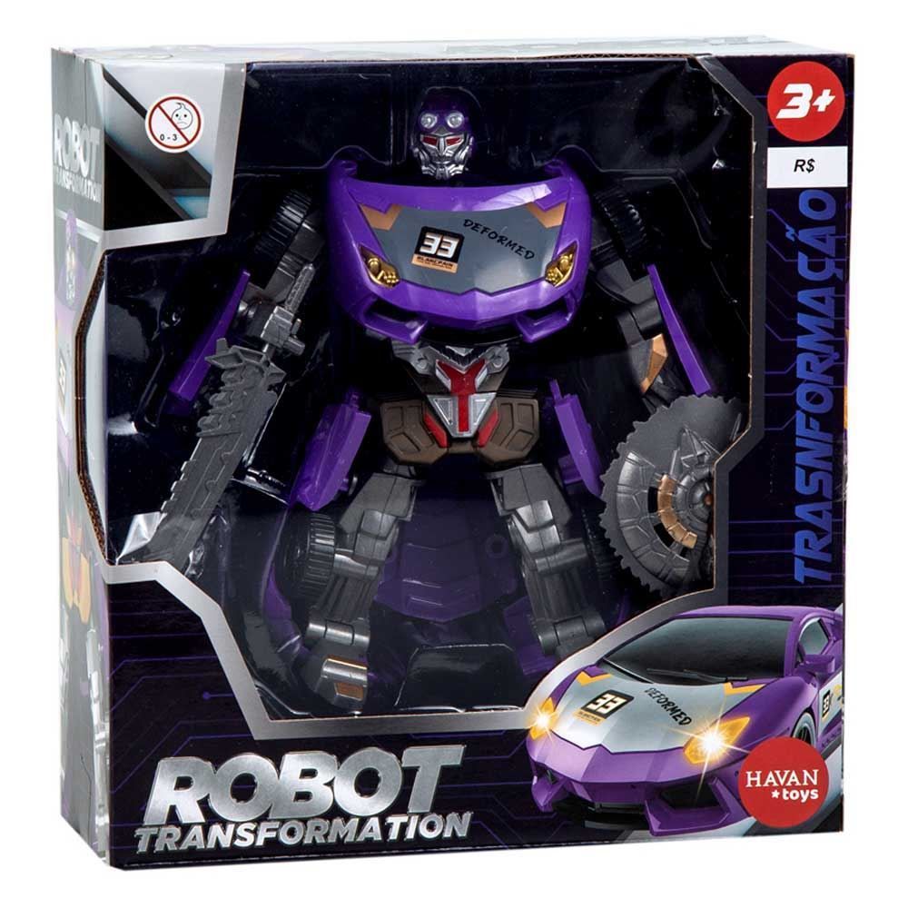 Robô Transformador Pequeno Roxo Havan Toys - HBR0366
