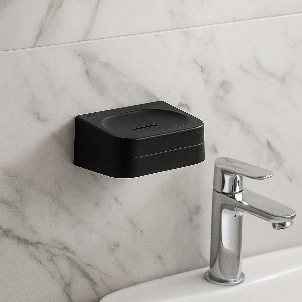 Saboneteira De Parede Eleve Ou - Preto