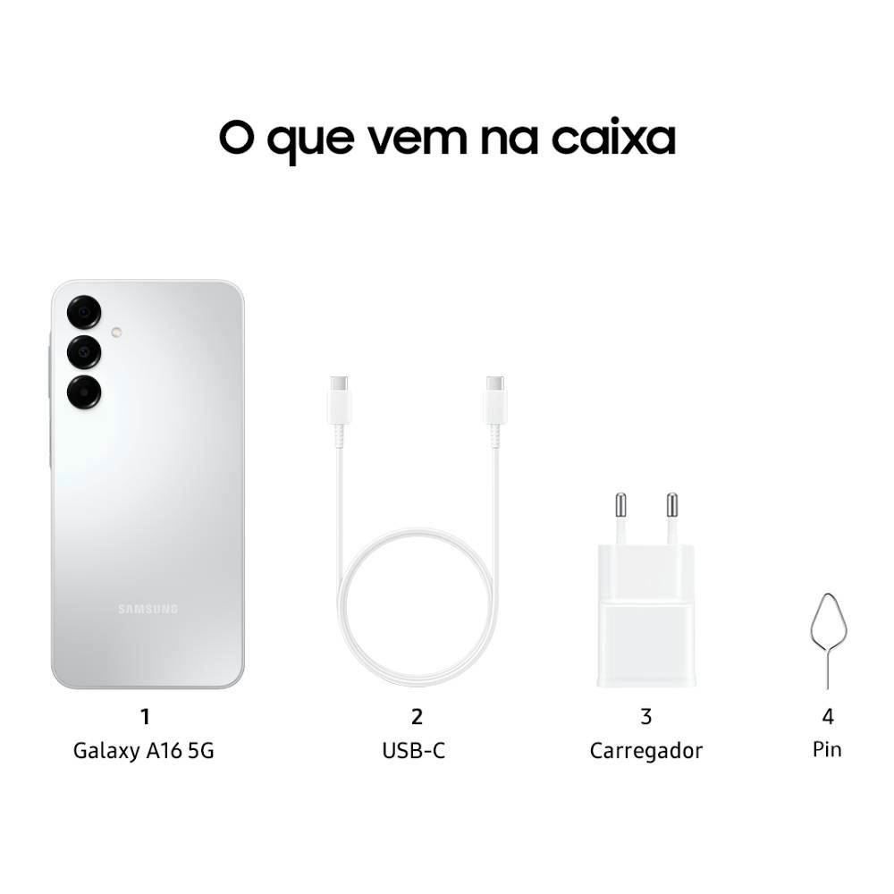 Samsung Galaxy A16 Lte 128Gb Tela 6.7" Câmera 50Mp Nfc Ip54 5000Mah - Cinza