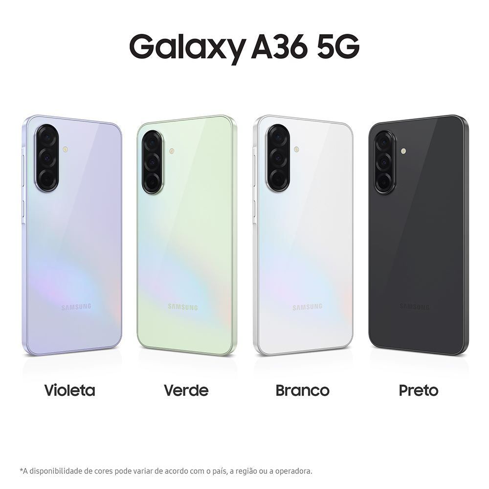 Samsung Galaxy A36 5G, 128 Gb, 6 Gb, Câmera Tripla - PRETO