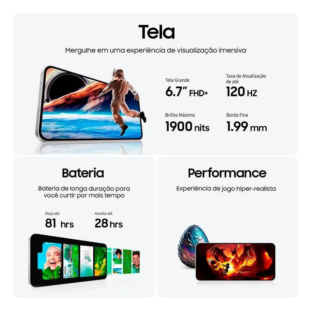 Samsung Galaxy S24 Fe 5G 256Gb 8Gb Ram Tela 6.7" Galaxy Ai - Grafite