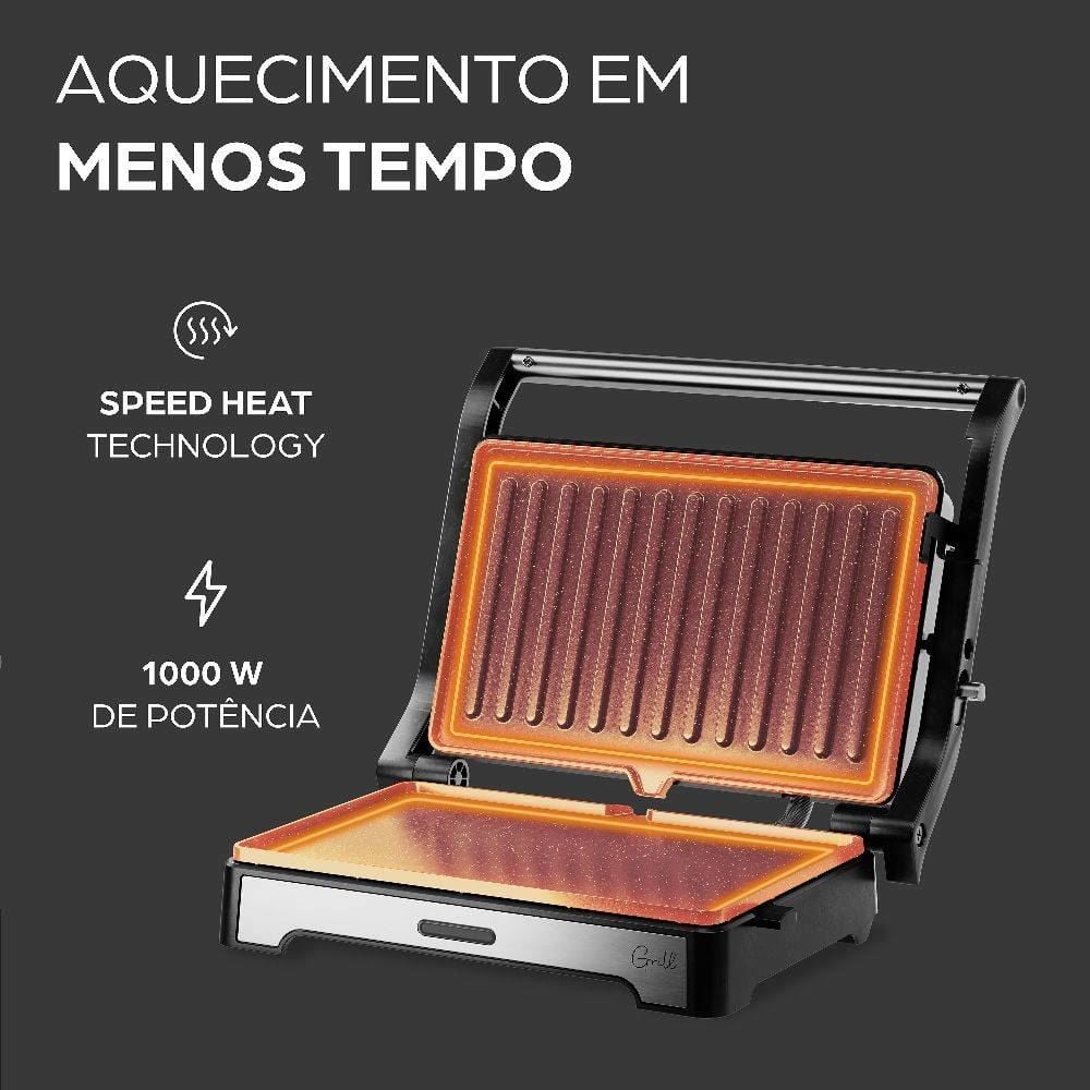 Sanduicheira Grill Inox WAP 2 em 1 1000W WS1000
