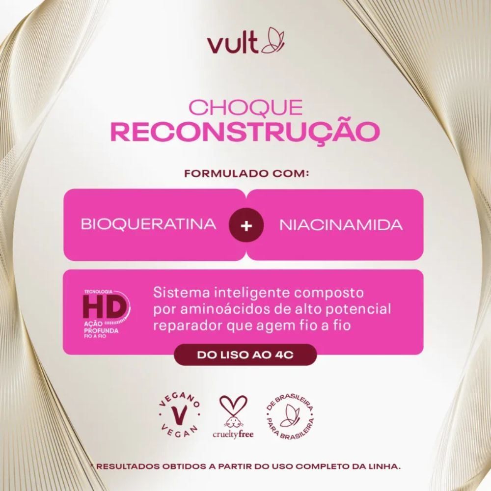 Shampoo Choque De Reconstrução Vult - 350ml