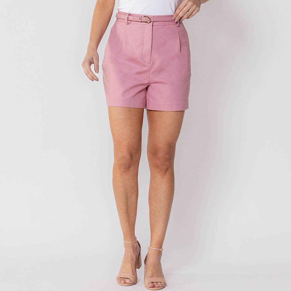 Short Feminino De Alfaiataria Com Cinto Patricia Foster