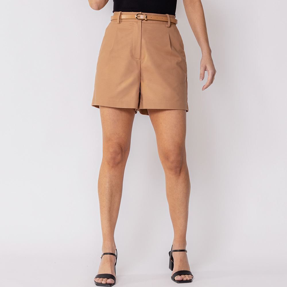 Short Feminino De Alfaiataria Com Cinto Patricia Foster