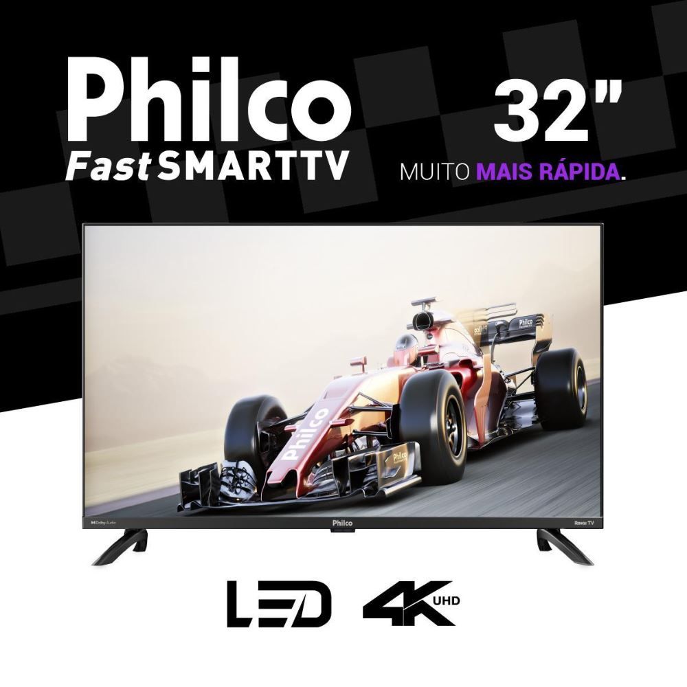 Smart Tv 32” Philco + Borda Infinita + Roku Tv + Led