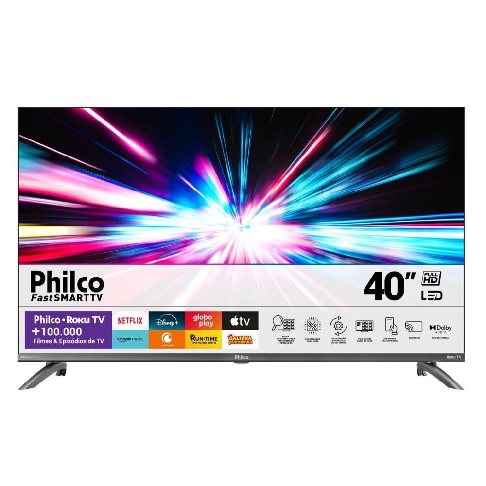 Smart Tv 40” Philco Ptv40m9gr2cgb Roku Tv Led Dolby Audio