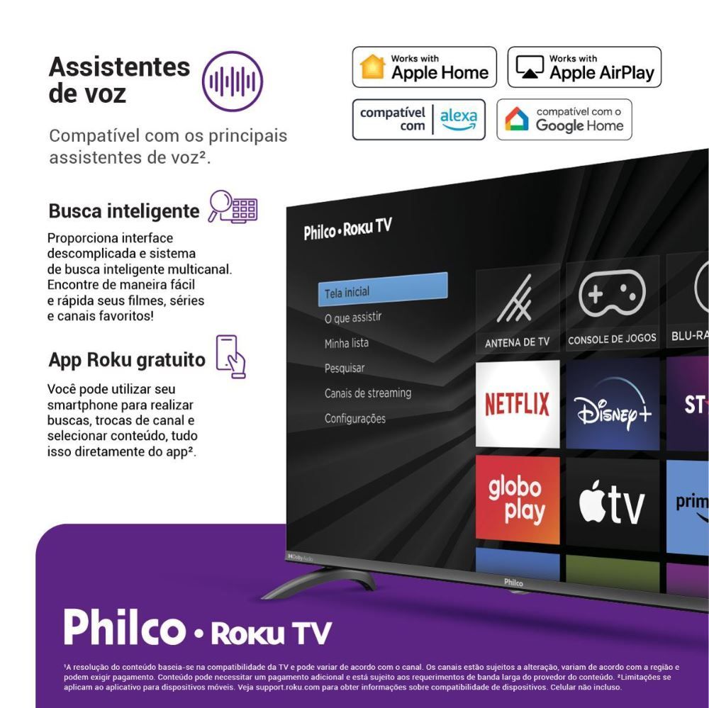 Smart Tv 40” Philco Ptv40m9gr2cgb Roku Tv Led Dolby Audio