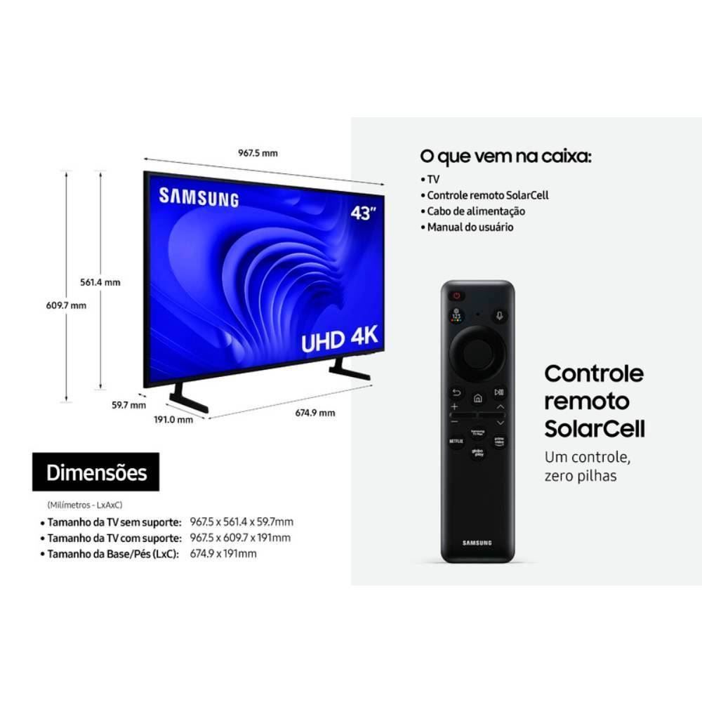 Smart Tv 43” Uhd 4K Samsung Alexa Built In 43Du7700 - Bivolt