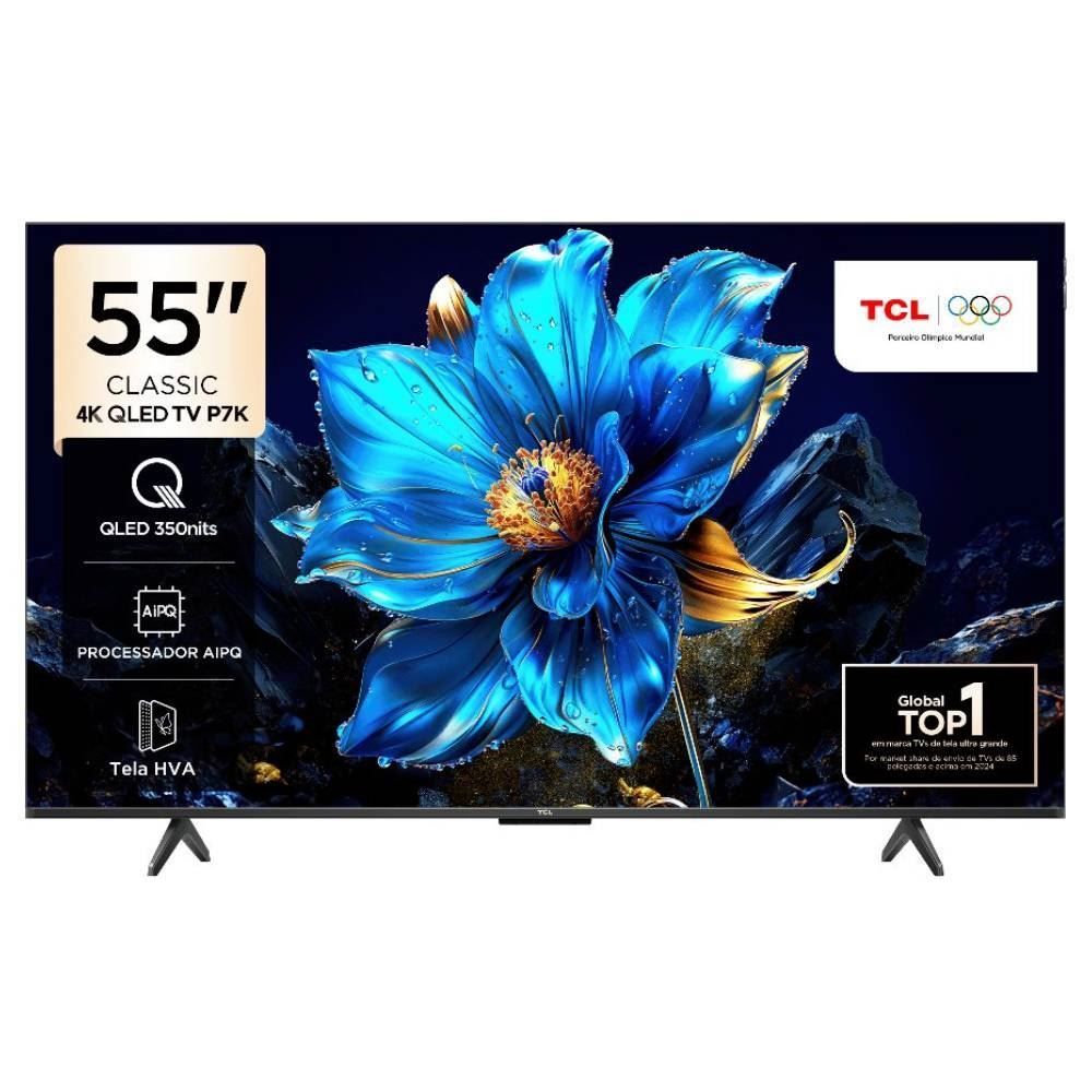 Smart Tv 55'' Tcl Qled 4K 55P7k Google Tv Wi-Fi Dual Band