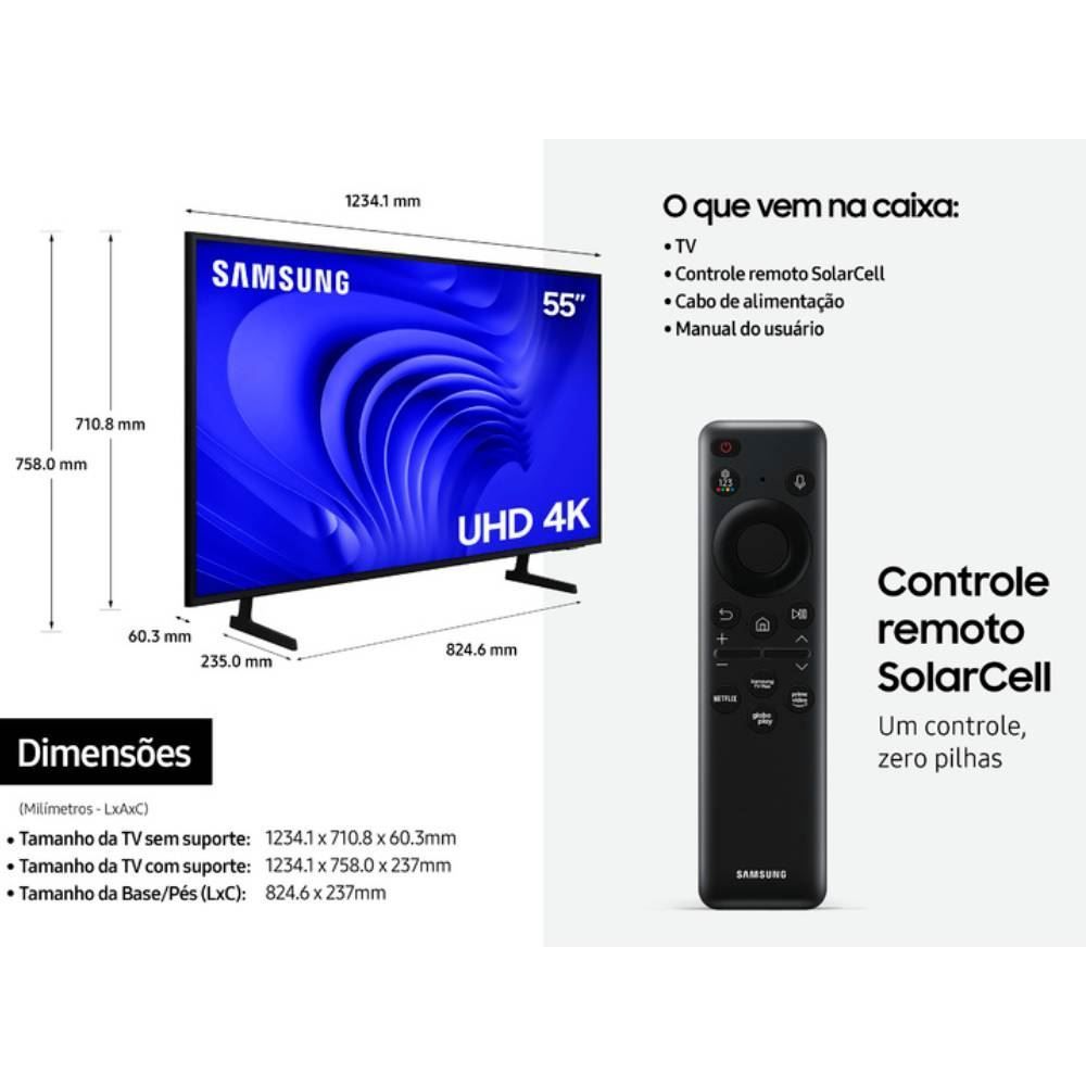 Smart Tv 55” Uhd 4K Samsung Alexa Built In 55Du7700 - Bivolt