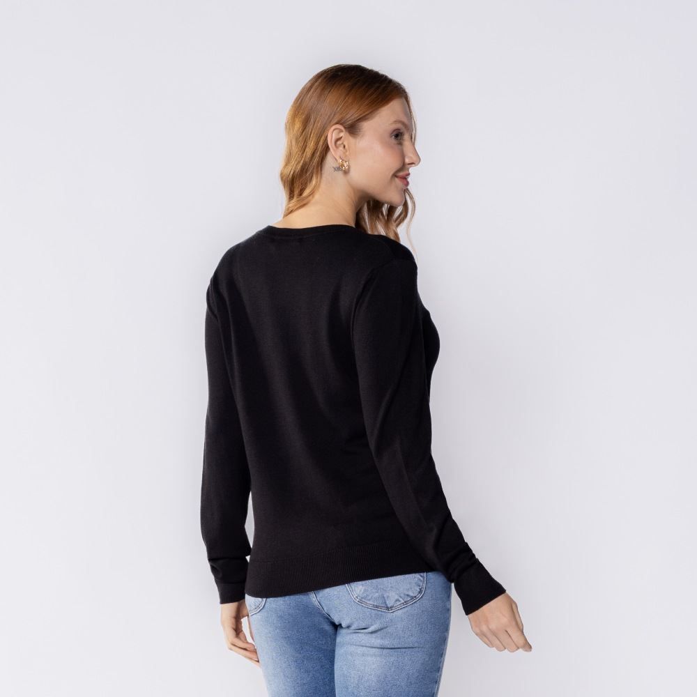 Suéter Feminino Gola Redonda Patricia Foster