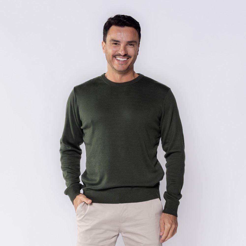 Suéter Masculino De Tricot Gola Redonda Marc Alain