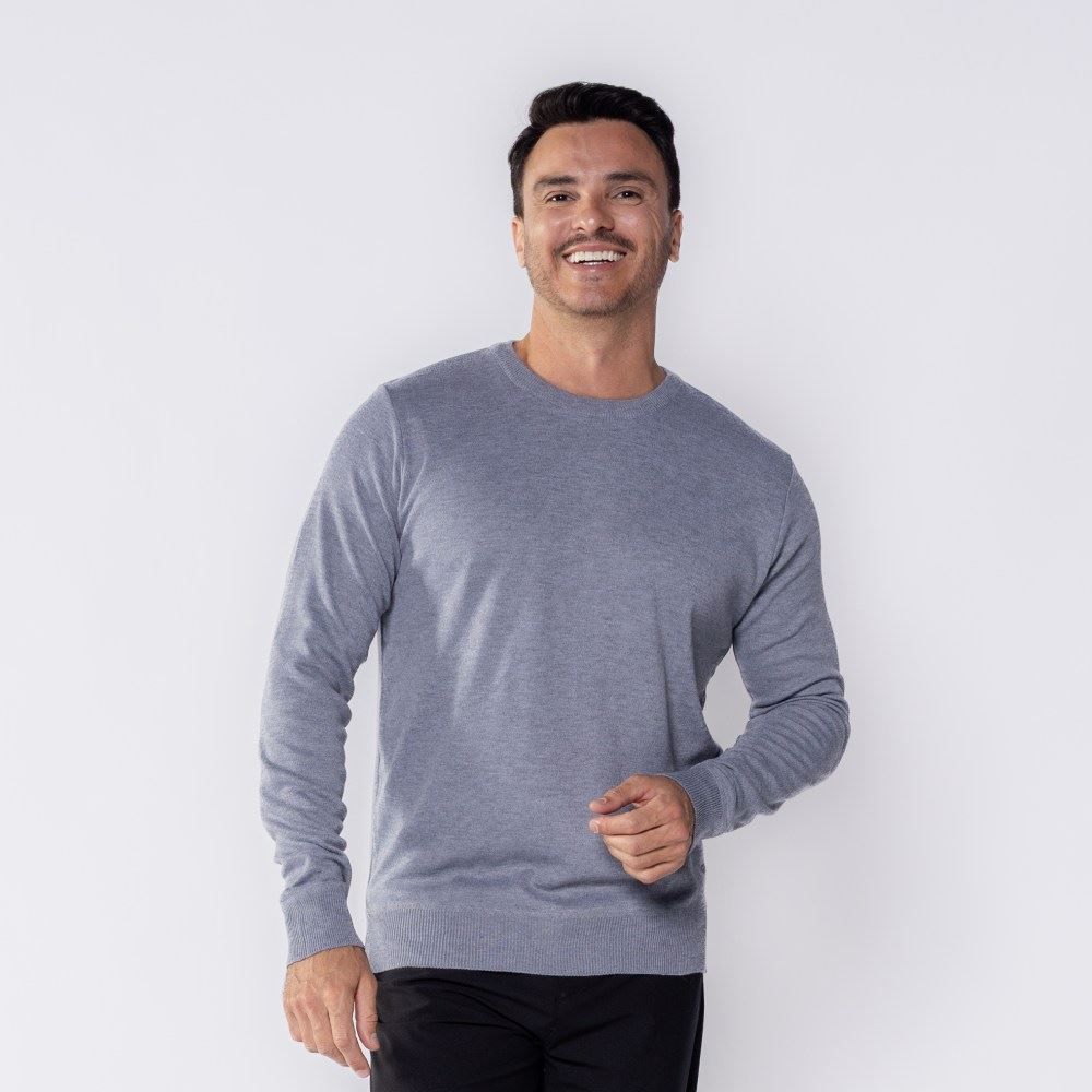 Suéter Masculino De Tricot Gola Redonda Marc Alain