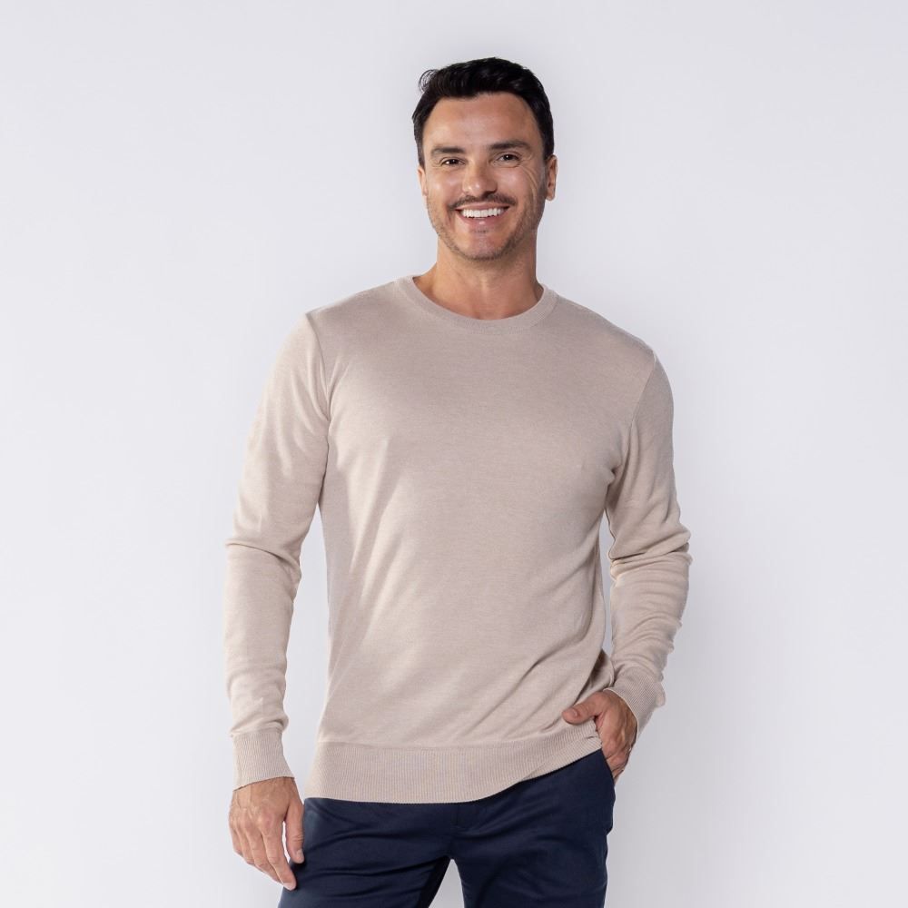 Suéter Masculino De Tricot Gola Redonda Marc Alain