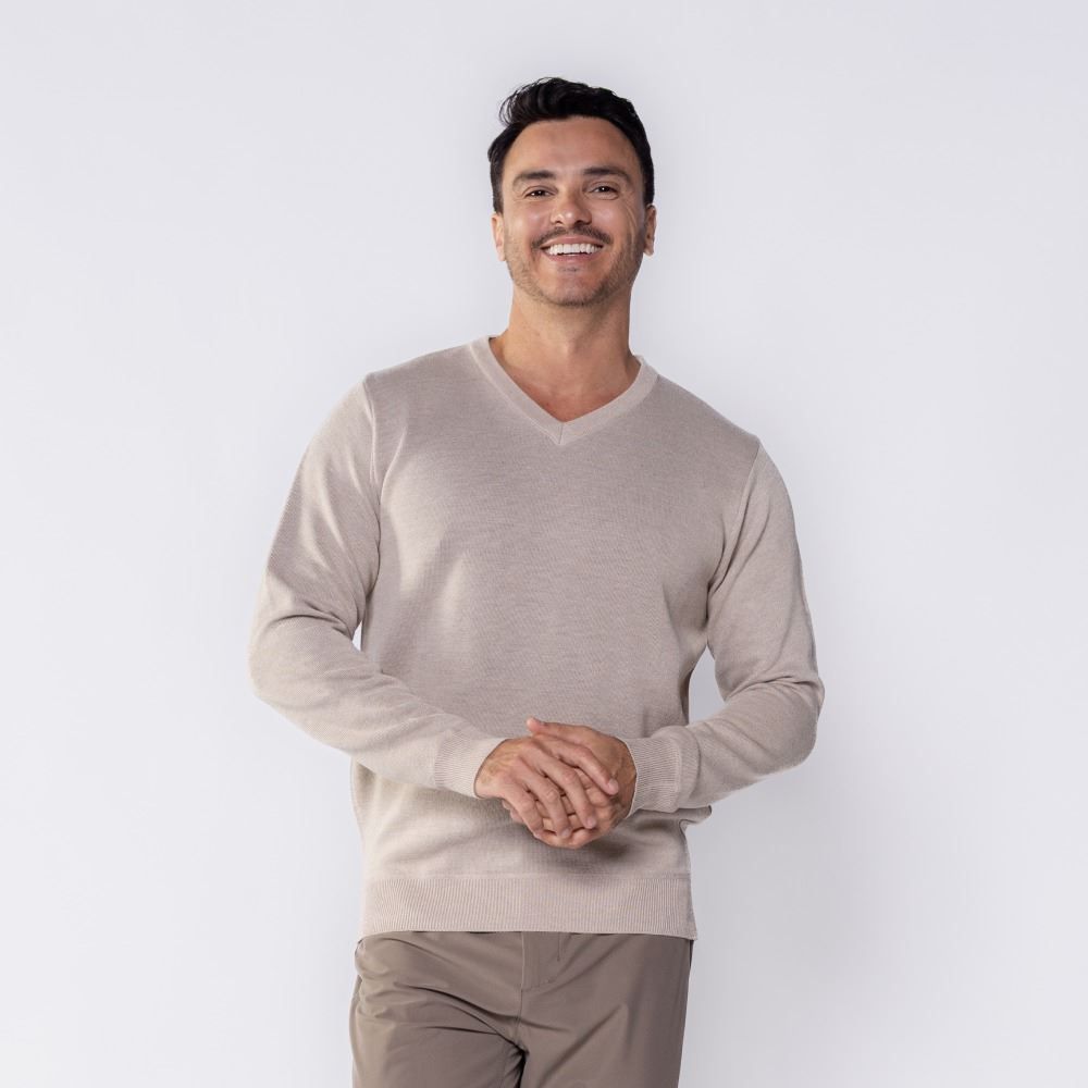 Suéter Masculino De Tricot Gola V Marc Alain