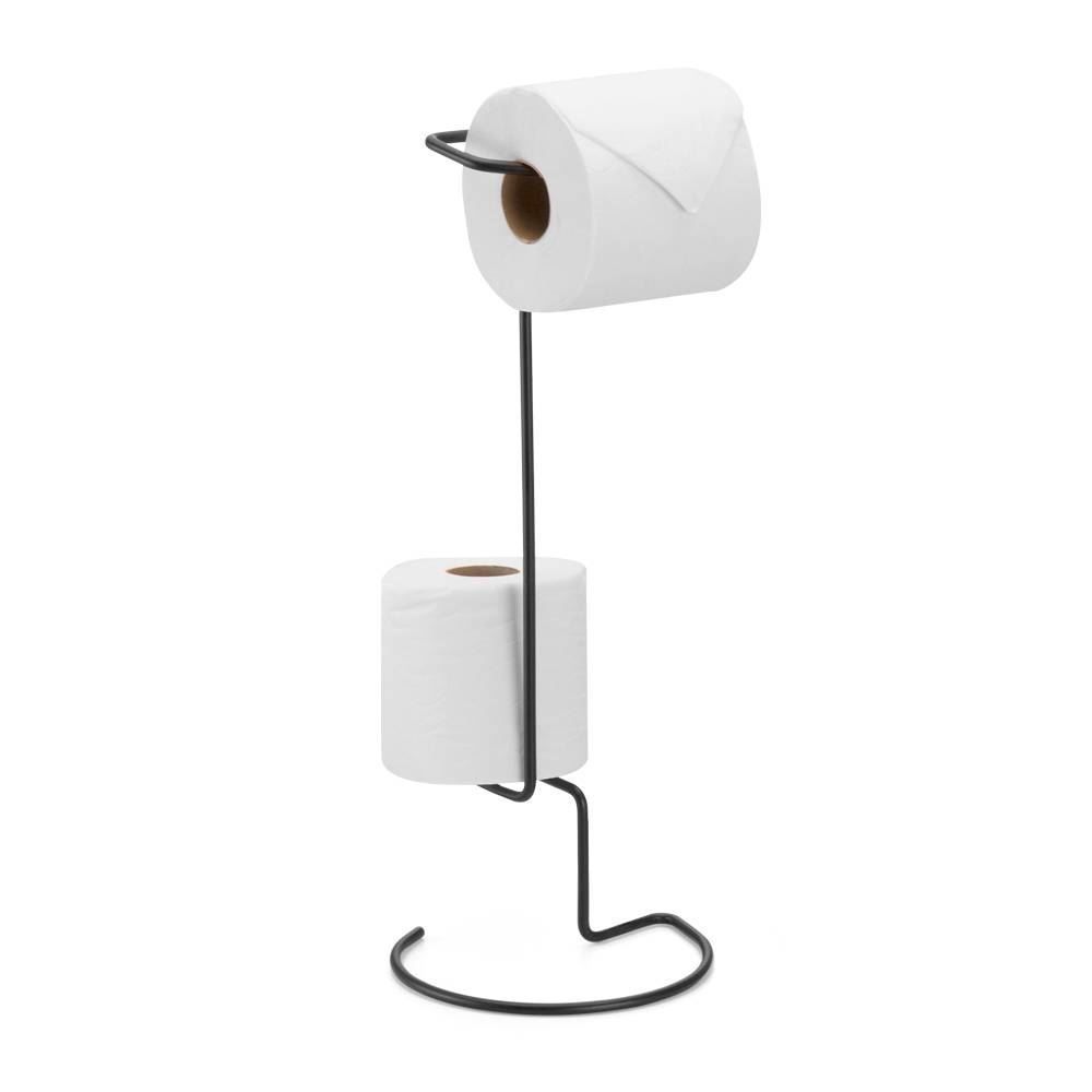 Suporte Porta Papel Higiênico De Chão Aço Arthi - Black