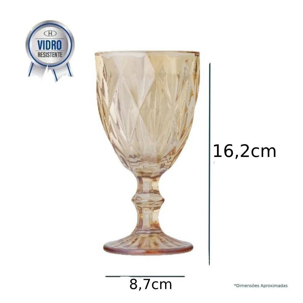 Taça De Água Bico De Jaca Diamante Havan Casa 320Ml - Âmbar