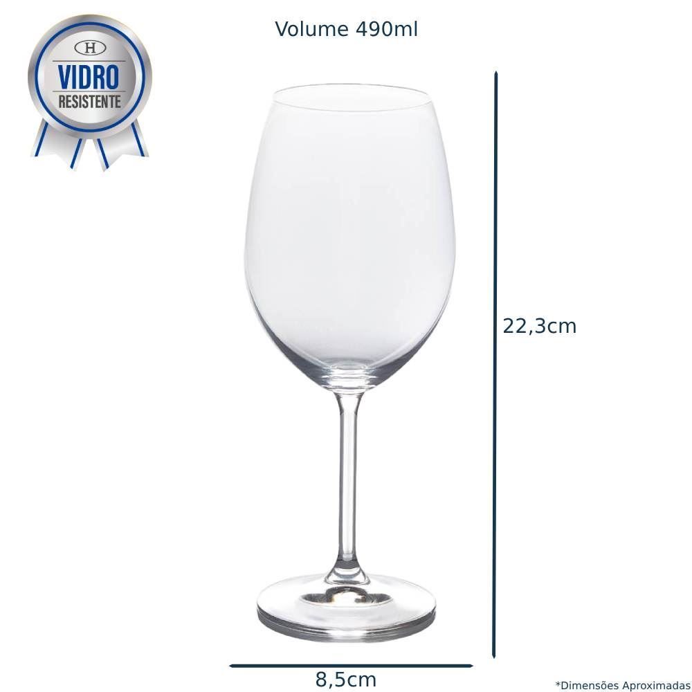 Taça De Água E Vinho Vidro Barone Nadir - 490ml