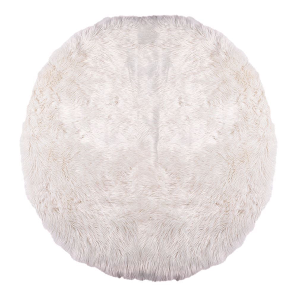 Tapete Alaska Redondo Para Quarto E Sala 1,50X1,50 M Havan Casa. - Branco