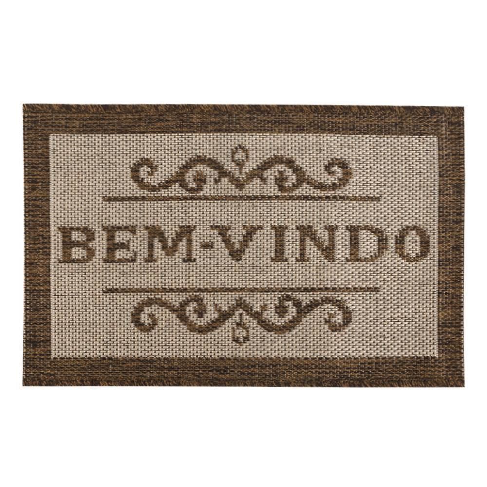 Tapete De Porta Cancun 40X60 Cm Sisal Havan Casa - Bem-Vindo Bege