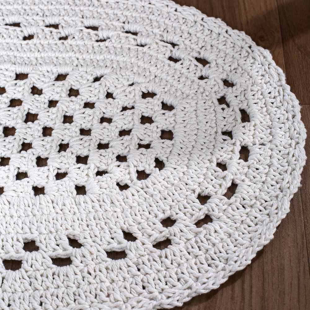Tapete De Croche Oval Romano 40X60 Cm Havan - Branco