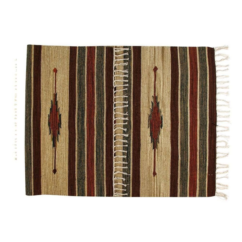 Tapete Para Quarto Ou Sala 80X150 Cm Kilim Havan Casa - Bege Ti