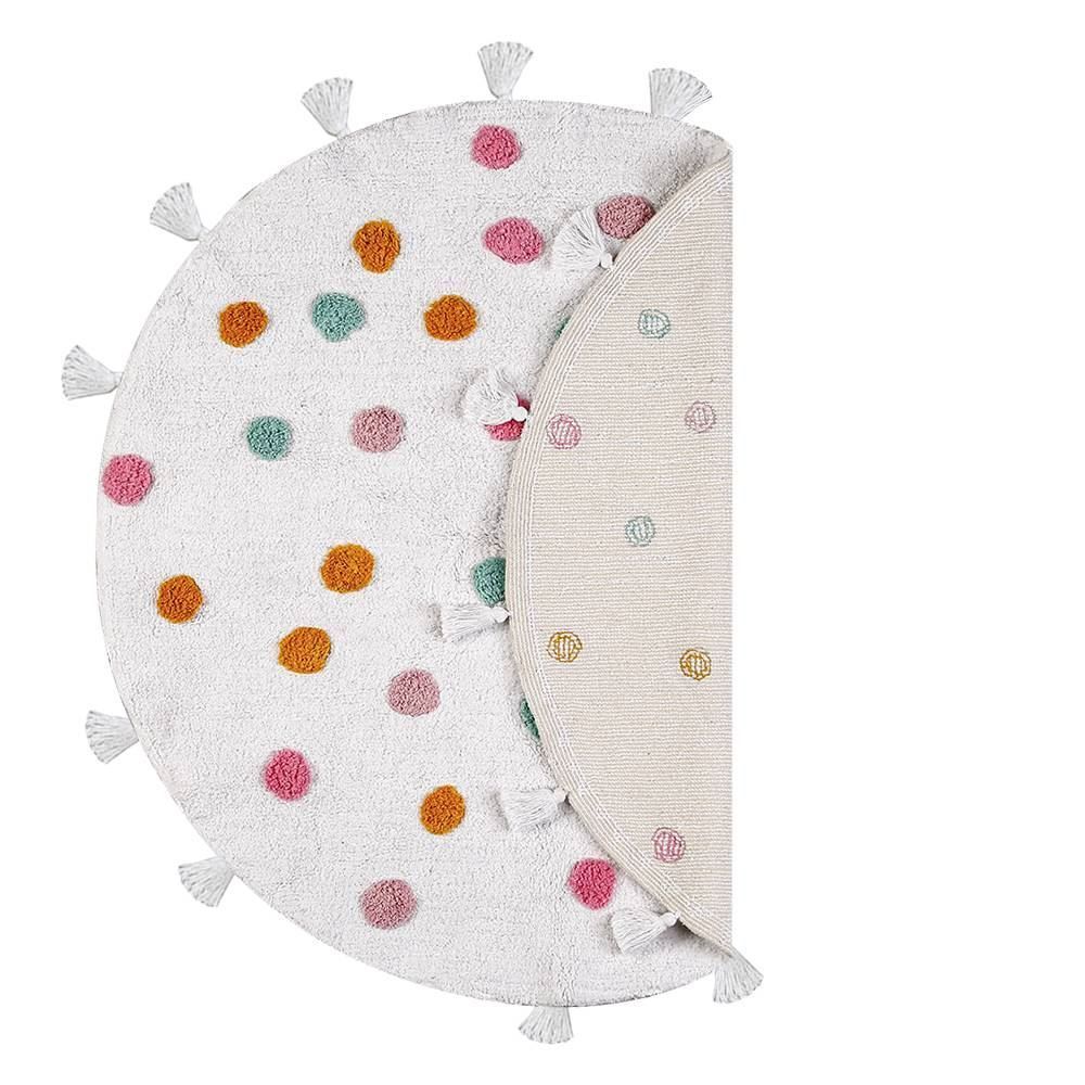 Tapete Redondo Infantil 1,10 M Poa Color Havan Casa - Off White Color