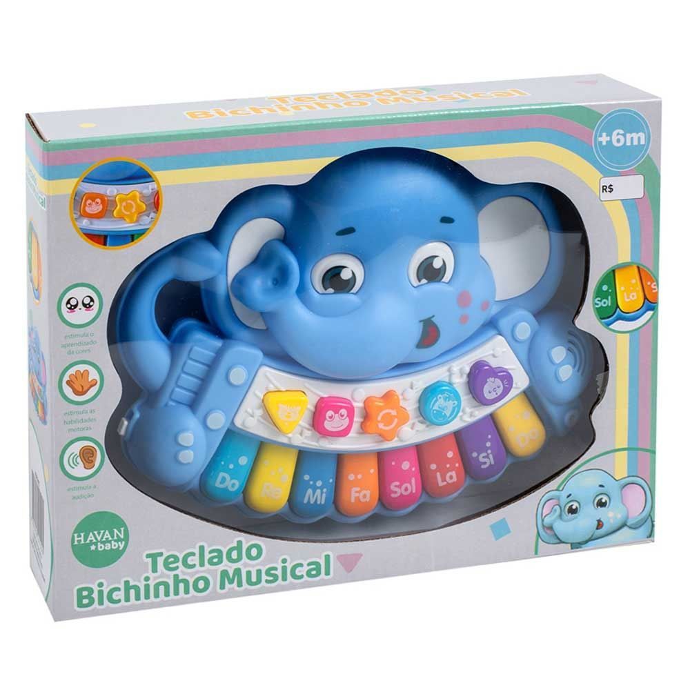 Teclado Bichinho Musical Azul Havan Toys - HBR0403