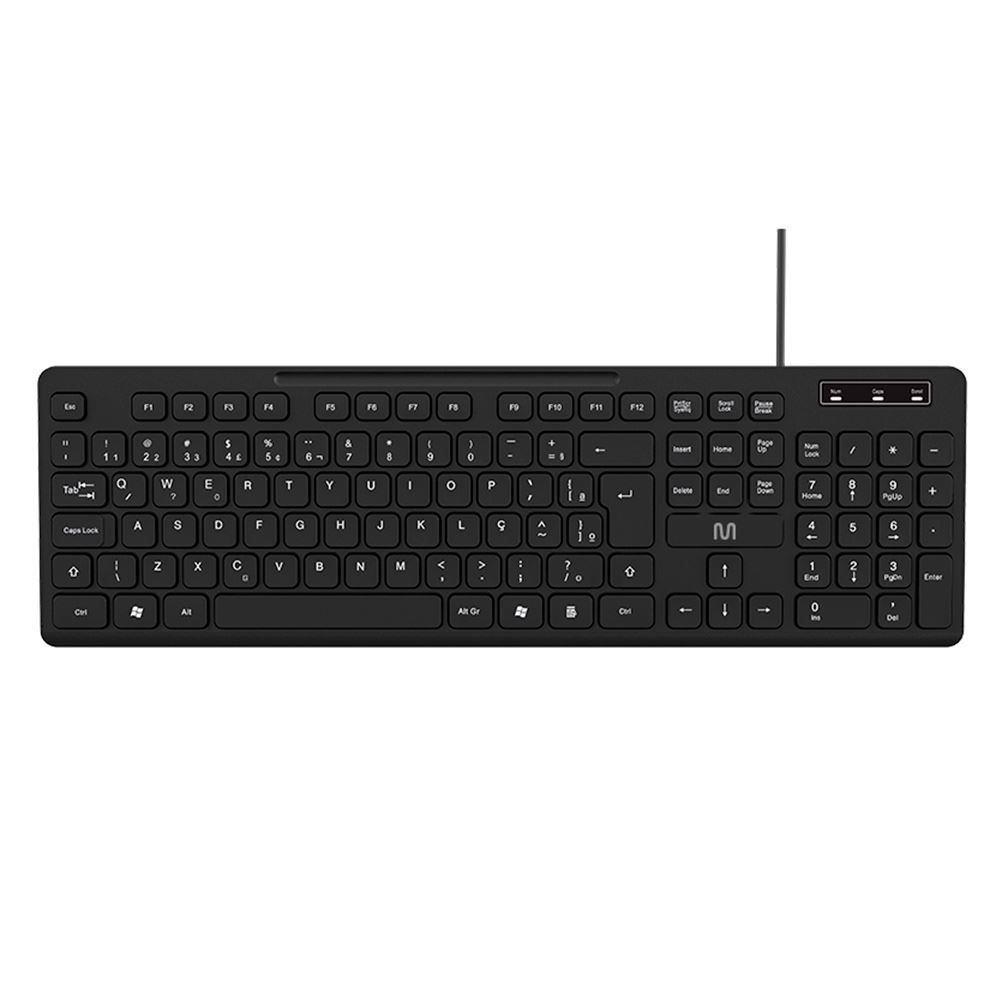 Teclado Com Fio Multilaser Soft Silence Tc144 - Preto