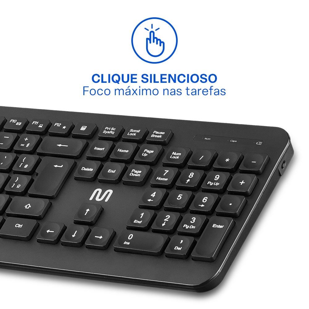 Teclado Sem Fio Ts200 L Multi L Silencioso Teclas Côncavas
