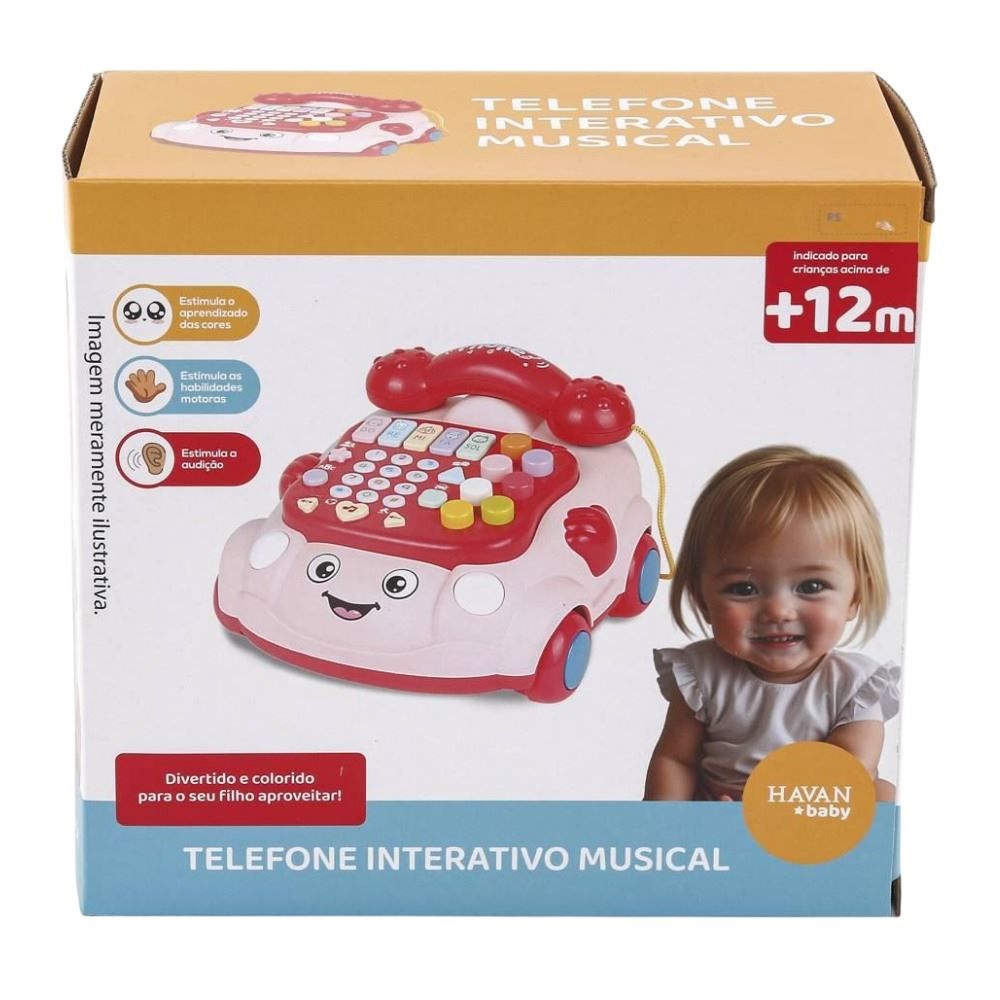 Telefone Interativo Musical Rosa Havan Baby - HBR0725