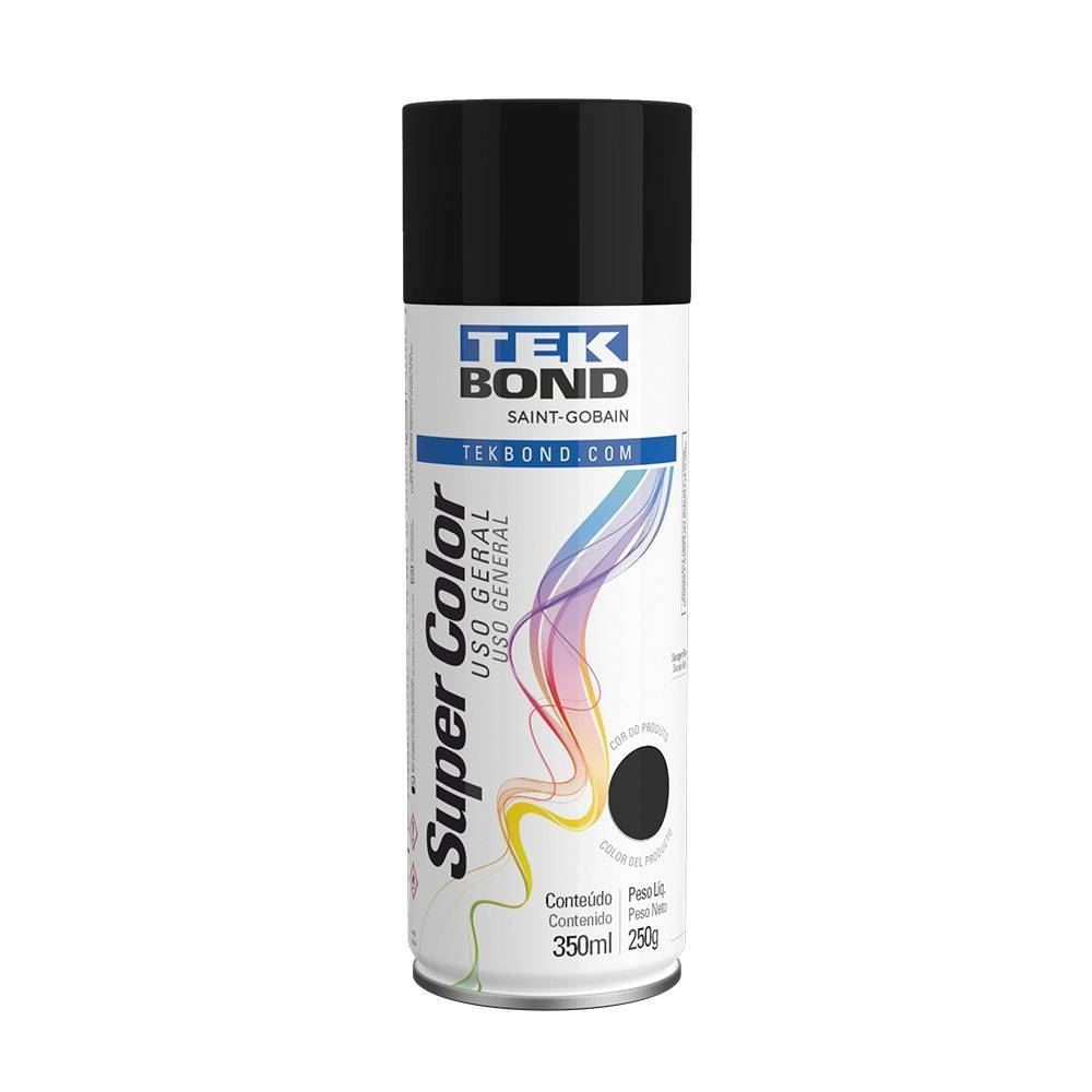 Tinta Spray Super Color Preto Uso Geral 350Ml - 69957327008