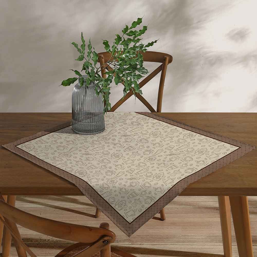 Toalha Centro De Mesa 78X78 Cm Clean Döhler - Desenho Café
