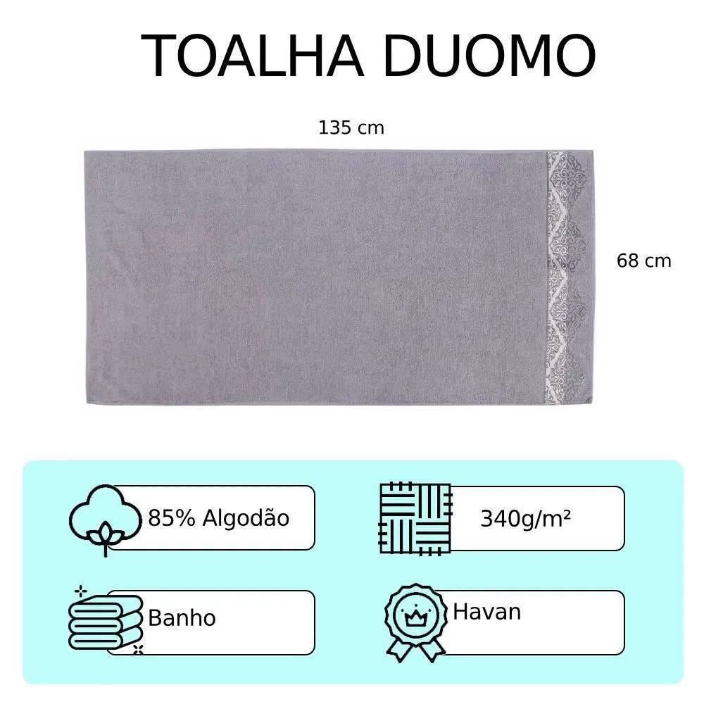 Toalha Banho Duomo Havan Casa - Cinza Dove