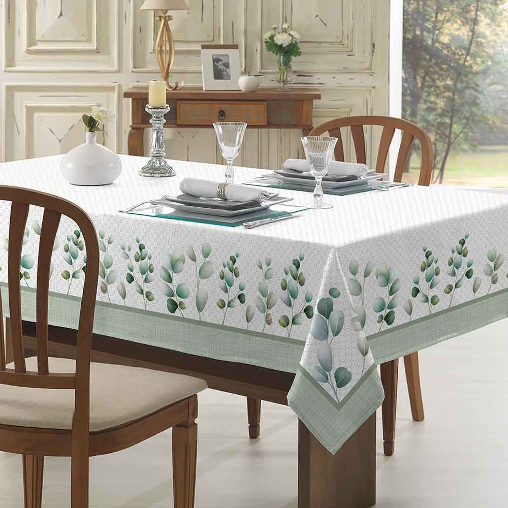 Toalha De Mesa 1,40X2,10M Clean Renova Döhler - Folhas Verdes