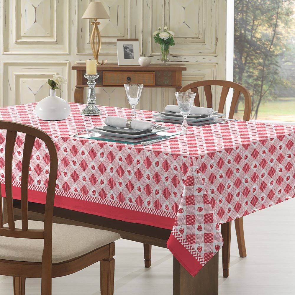 Toalha De Mesa 1,40X2,10M Döhler Clean - Strawberry