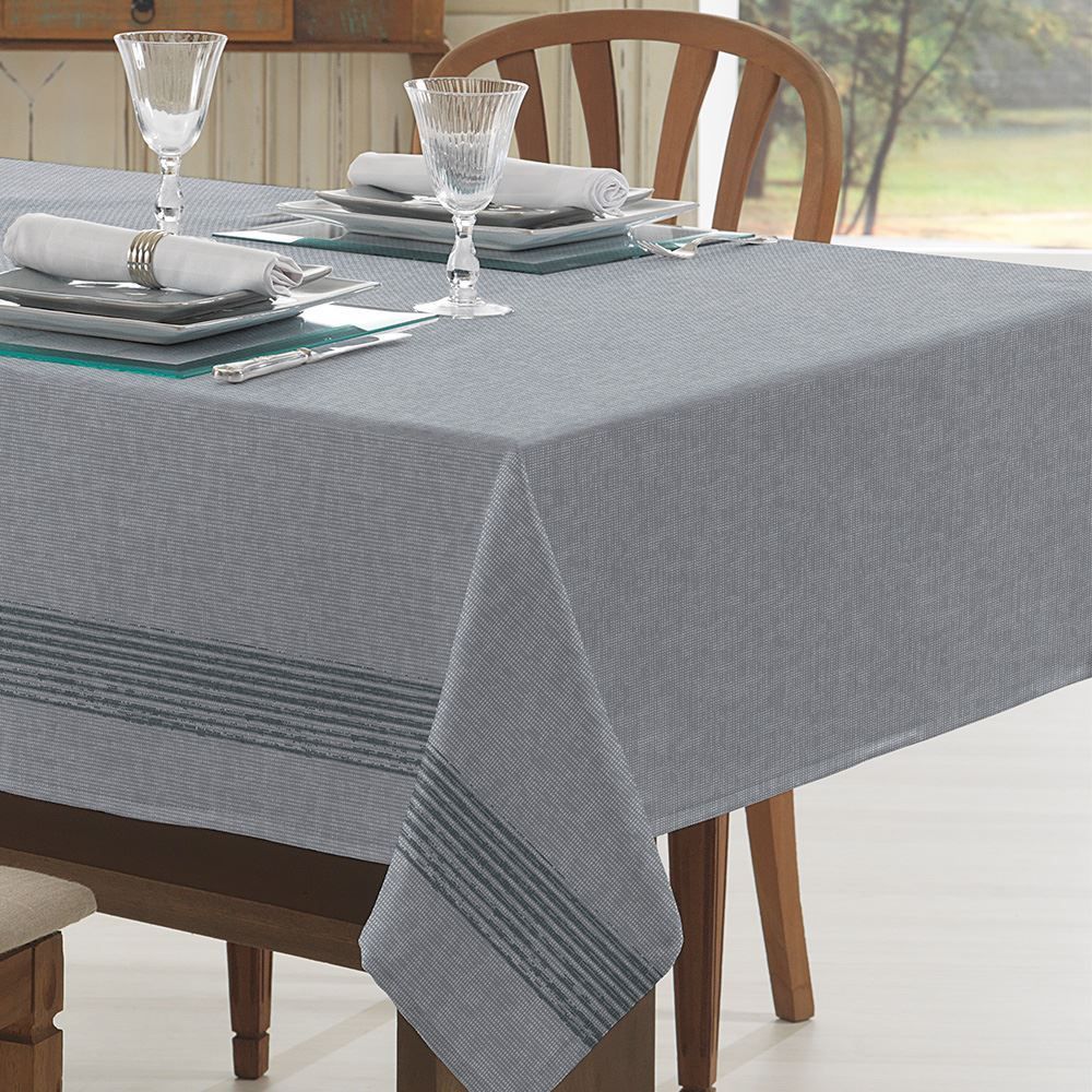 Toalha De Mesa 140X140cm Clean Athenas Döhler 1 Pç - Listra Cinza