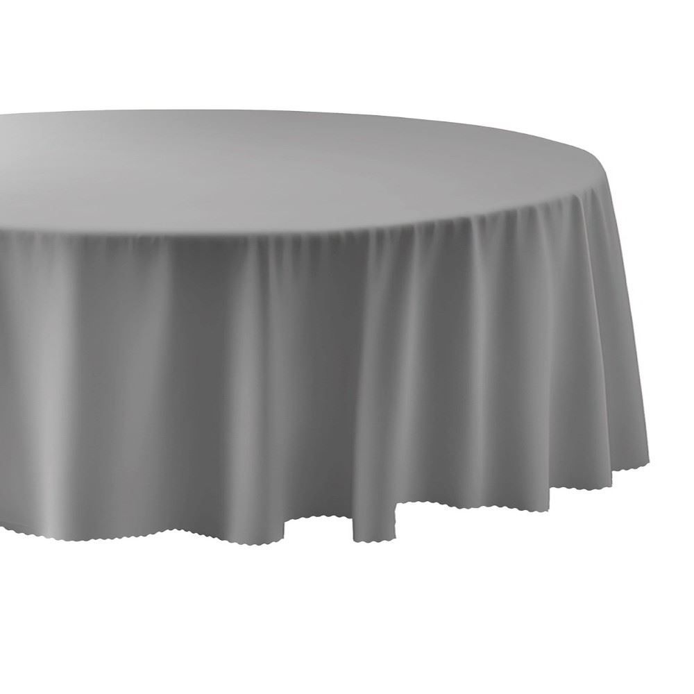 Toalha De Mesa Redonda 1,80 M Gourmet Salehtex - Prata