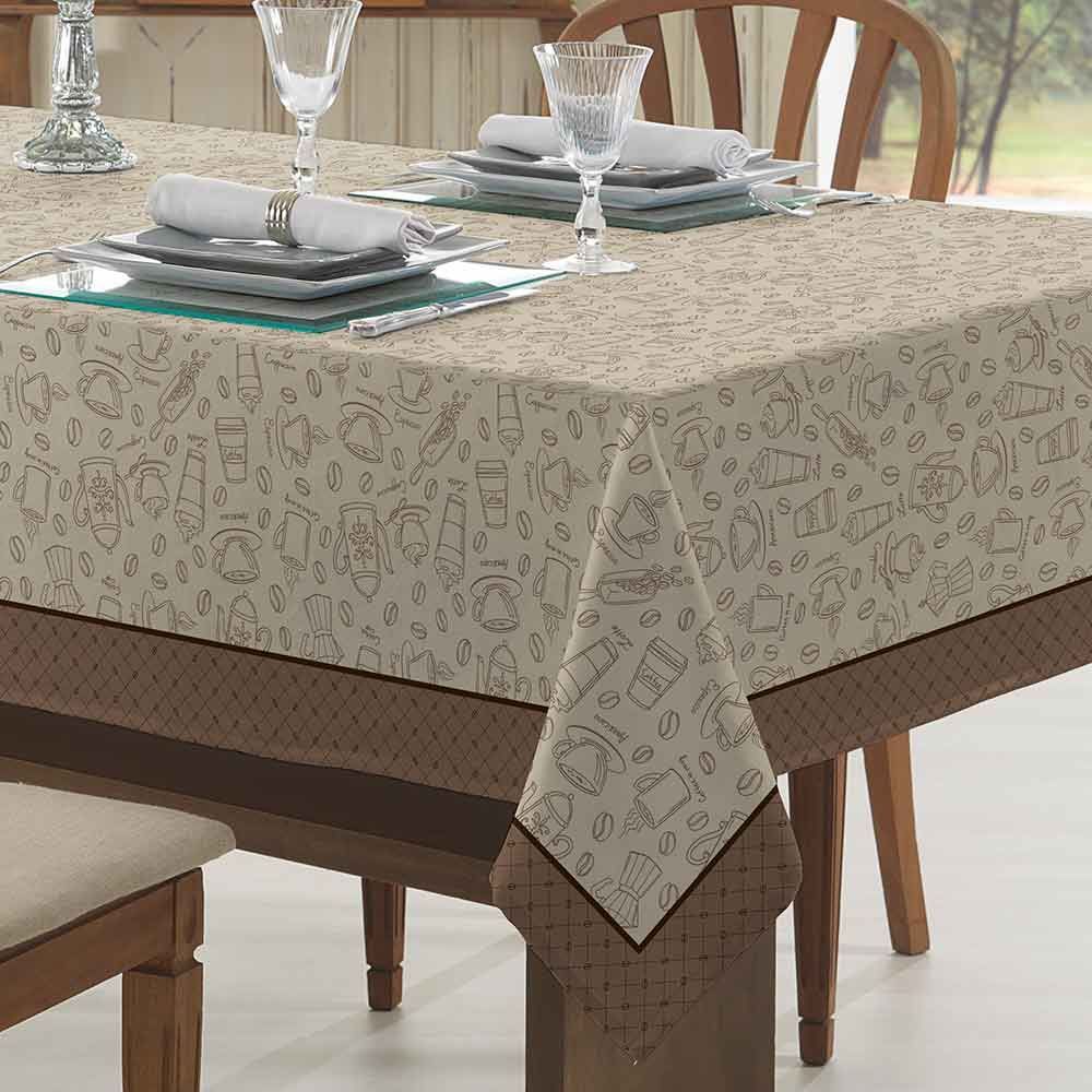Toalha De Mesa 1,40X2,50M Clean Döhler - Desenho Café