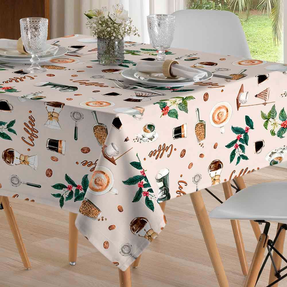 Toalha De Mesa Retangular 1,80X1,80 M Clean Renova Döhler - Café Brasil 