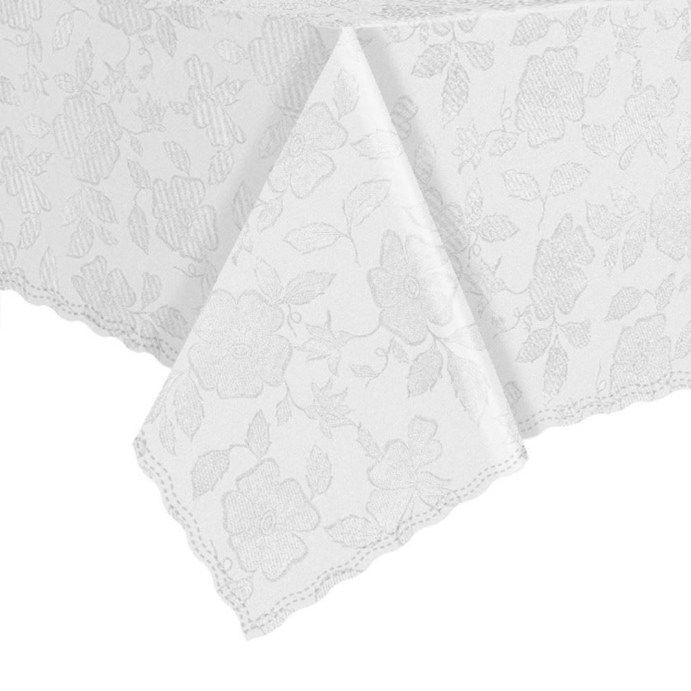 Toalha De Mesa Térmica 1,38X2,10 M Salehtex - Branca Jacquard