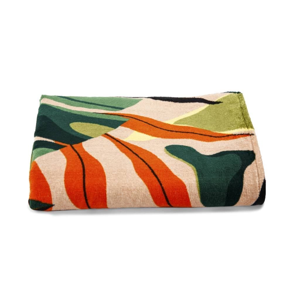 Toalha De Praia Aveludada 100% Algodão Döhler - Folhagens novo