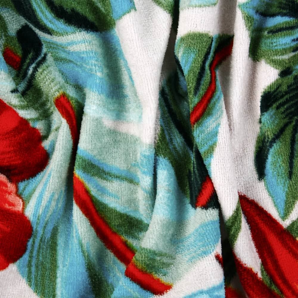 Toalha De Praia Aveludada 100% Algodão Döhler - Hibisco 29