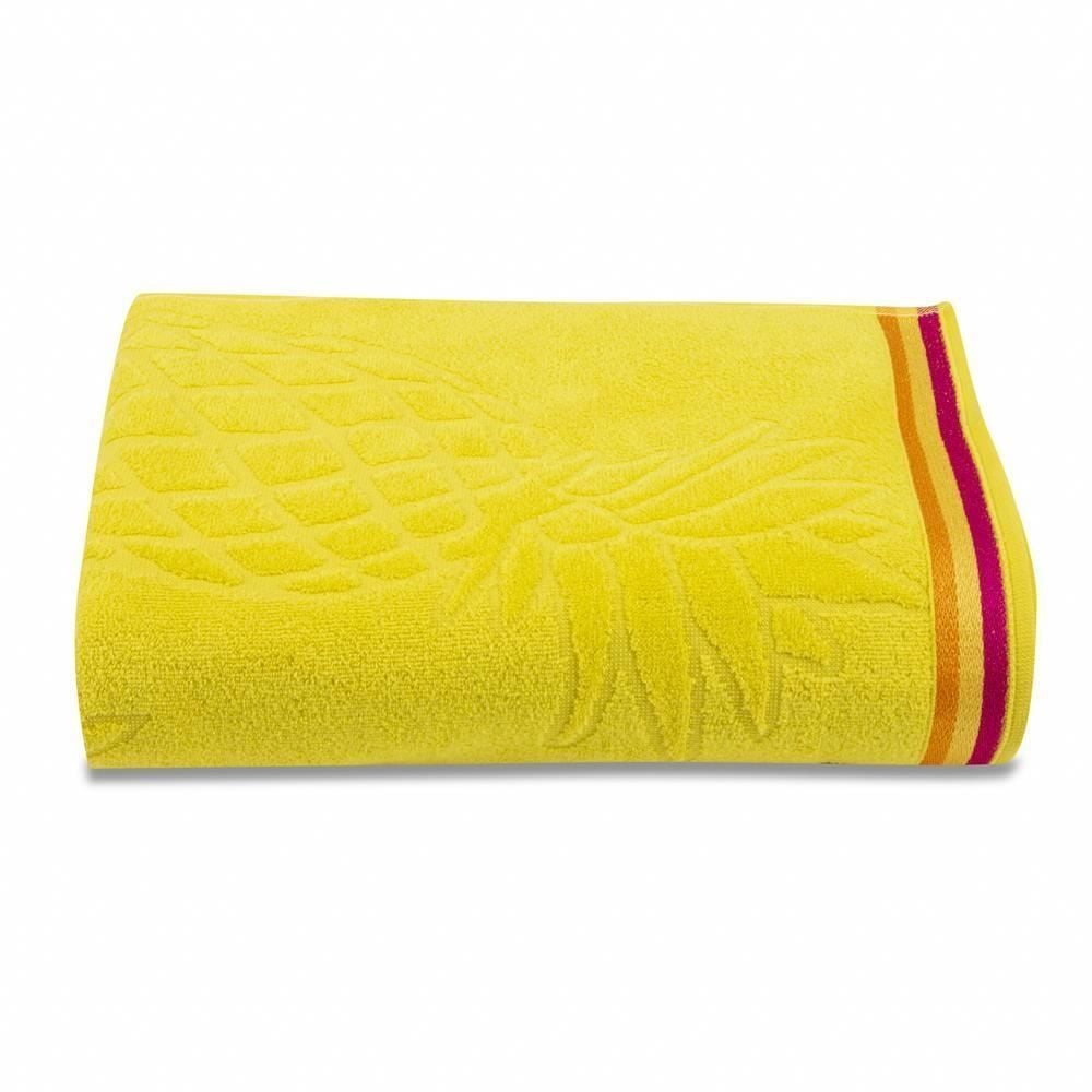 Toalha De Praia Aveludada 100% Algodão Havan - Abacaxi Amarelo