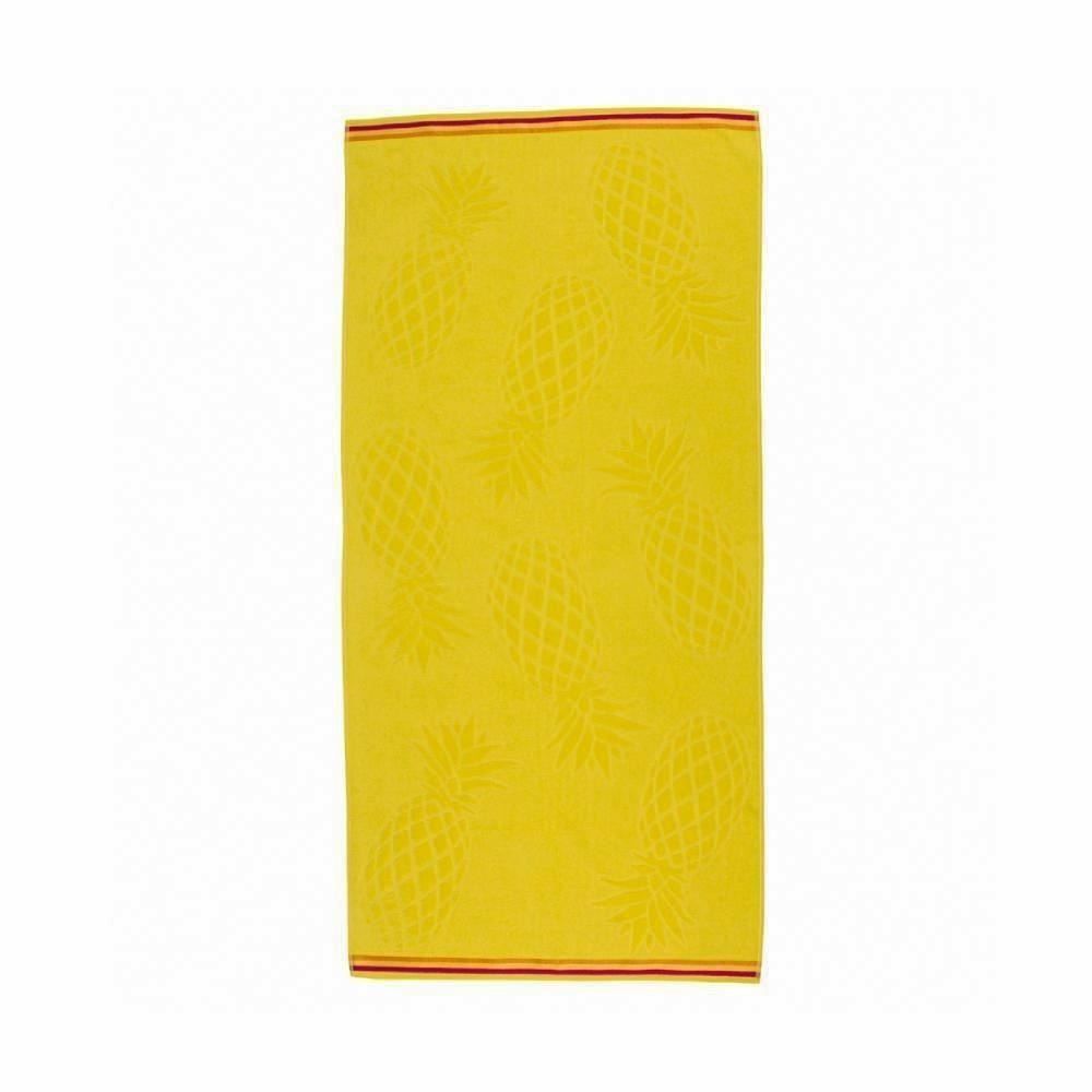 Toalha De Praia Aveludada Havan Casa - Abacaxi Amarelo